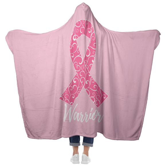 Warrior Breast Cancer Hooded Blanket Pink