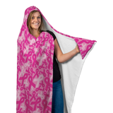 Breast Cancer Flowers hooded Blanket