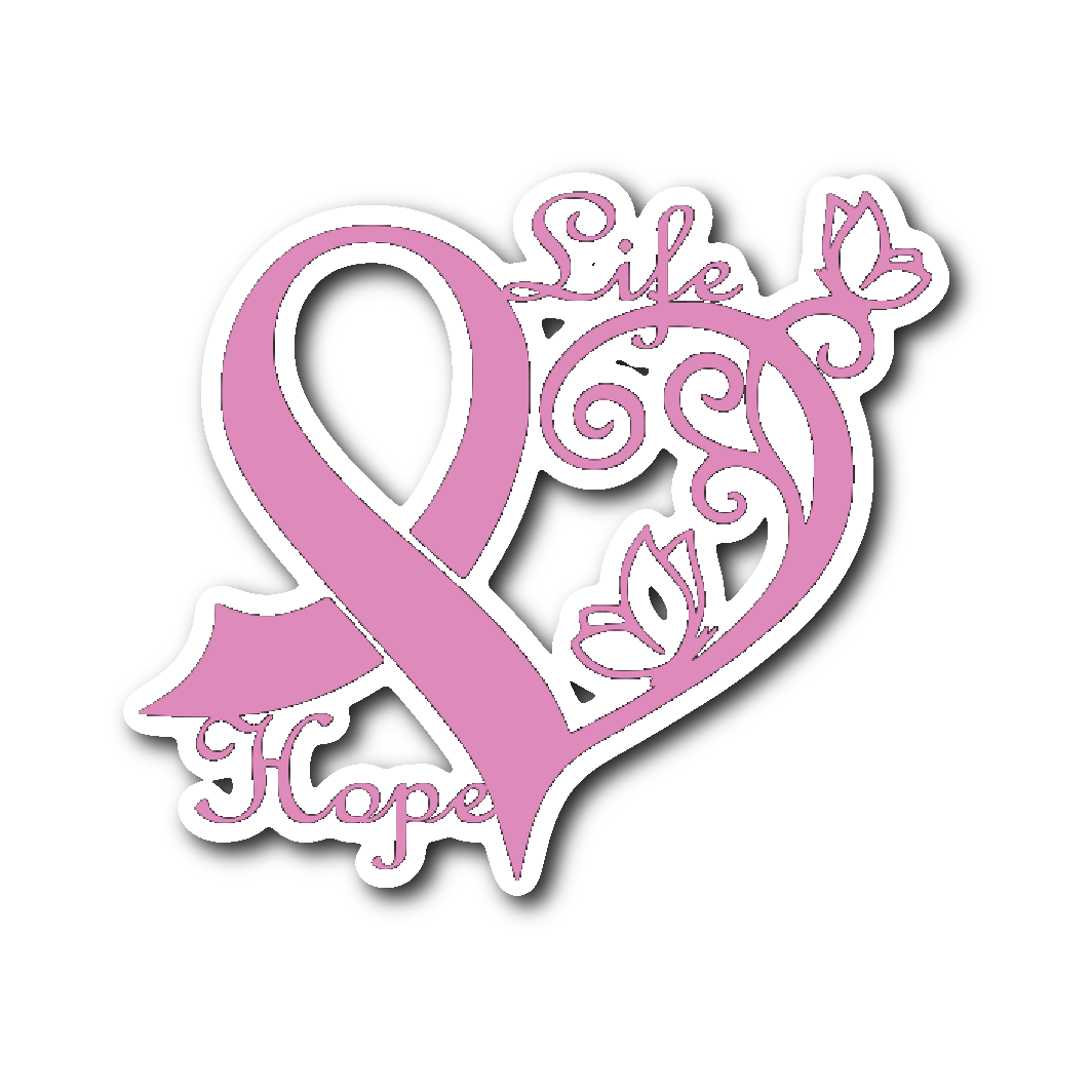 Breast Cancer Heart Sticker – Combat Breast Cancer