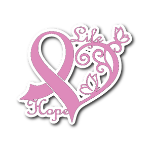 Breast Cancer Heart Sticker