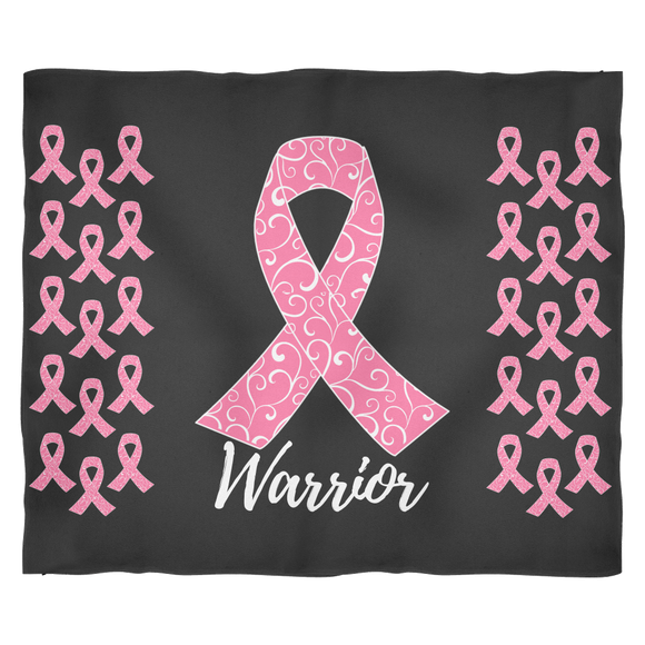 Warrior Breast Cancer Awareness Fleece Blanket