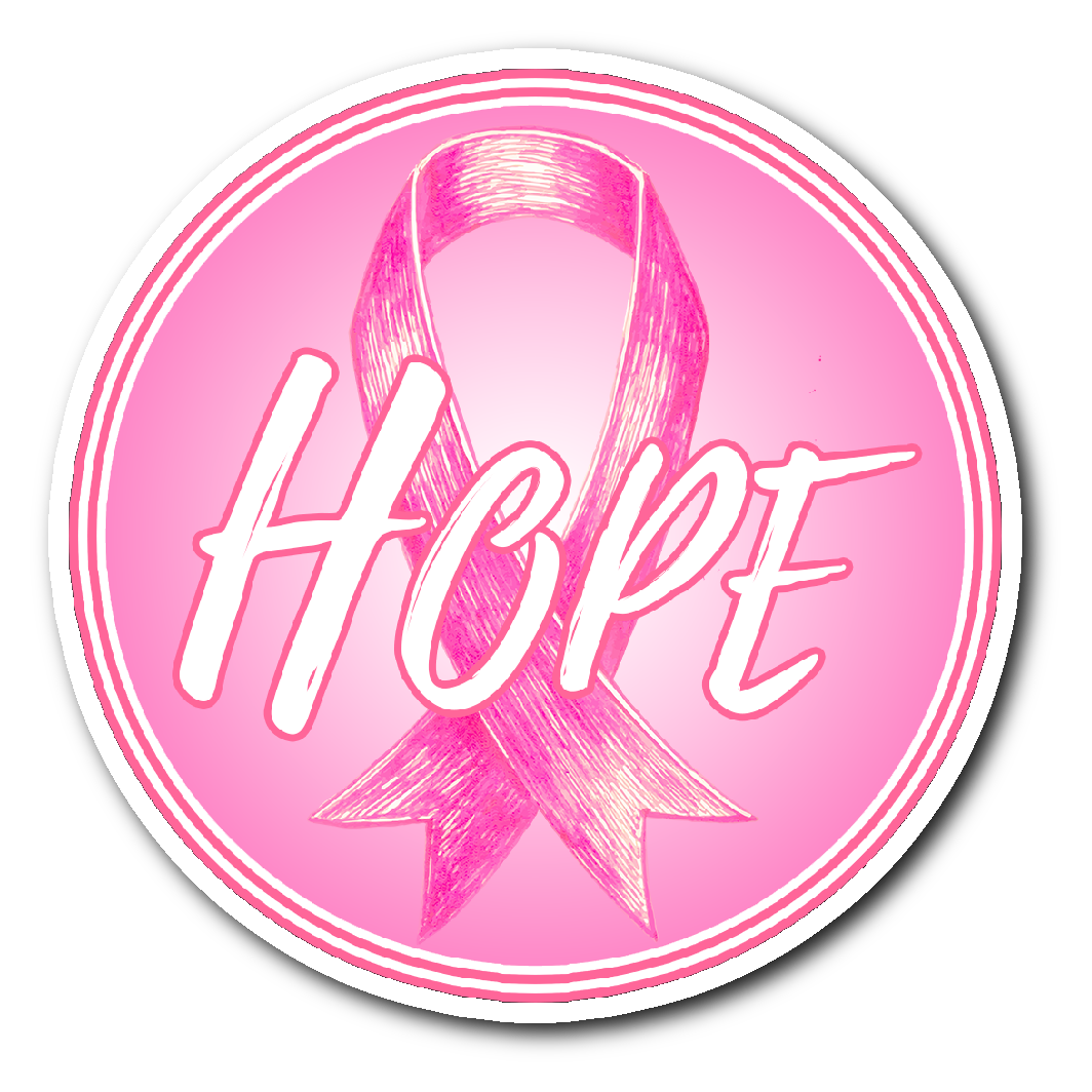 Hope with Pink Ribbon Breast Cancer Awareness Sticker by Breast Cancer  Warriors - Pixels