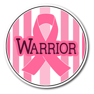 Warrior- Pink Ribbon Circle Sticker