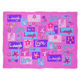 Live, Love, Laugh Pink Ribbon Blanket
