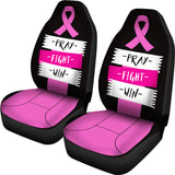 Pray Fight Win Pink Ribbon Car Seat Covers