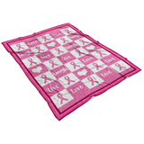 Love Love Laugh Pink Ribbon Fleece Blanket