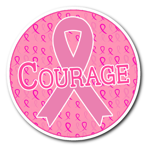 Courage - Pink Ribbons - Sticker