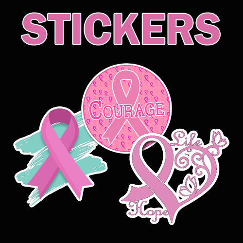 Breast Cancer Awareness 4 Ribbon Hot Pink Decal Sticker Komen Fight Cure #2