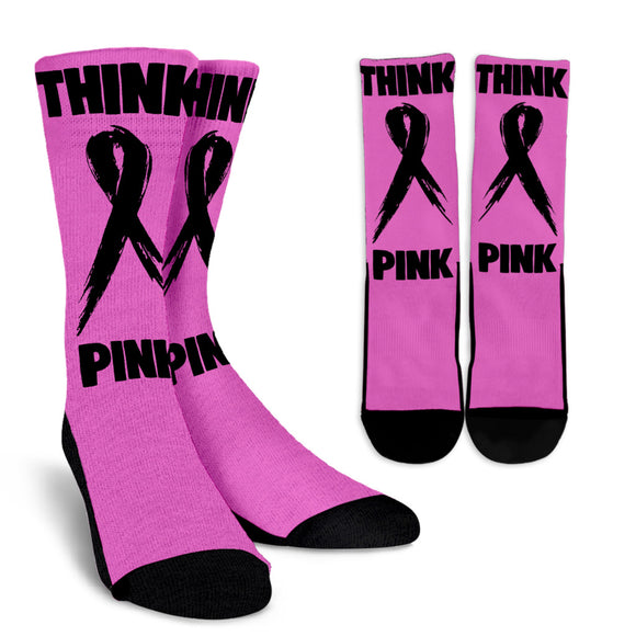Think Pink Breast Cancer Awareness Socks