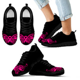 Women's Butterfly Pink Ribbon Sneakers