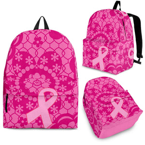 Breast Cancer Awareness Flowers Pink Ribbon Backpack
