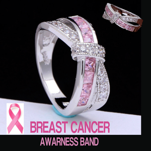 Criss Cross Pink Breast Cancer Awareness Ring