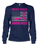 American Flag Breast Cancer Awareness Shirts and Long Sleeves