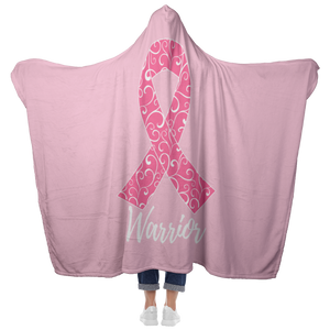 Warrior Breast Cancer Hooded Blanket Pink