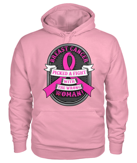 Breast Cancer Picked a Fight with the Wrong Woman Hoodies and Sweatshirts