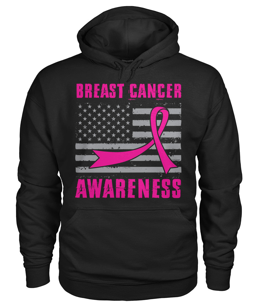 American Flag Breast Cancer Awareness Hoodies and Sweatshirts