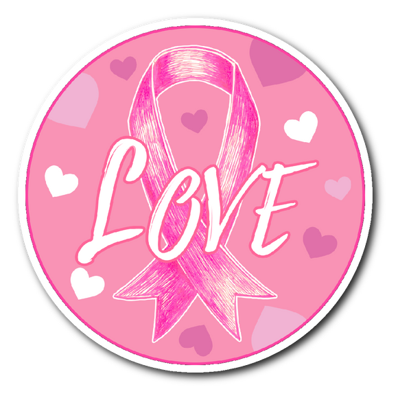 Love - Pink Ribbons - Sticker