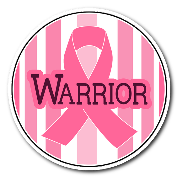 Warrior- Pink Ribbon Circle Sticker