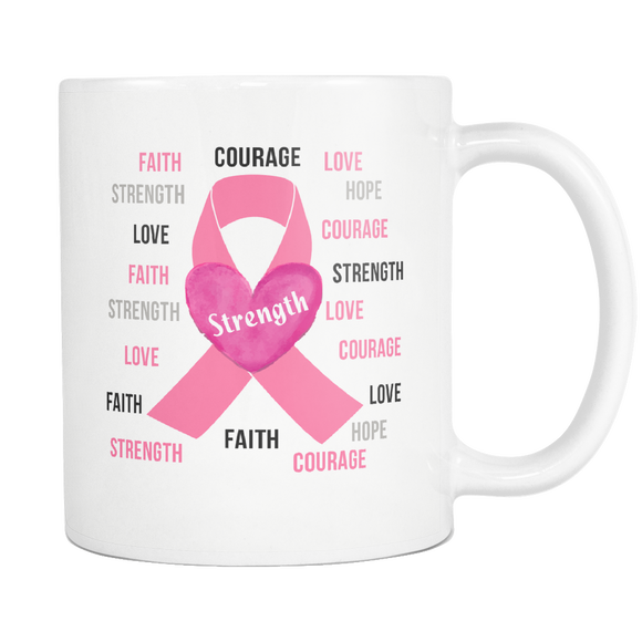 Words of Courage Breast Cancer Mug
