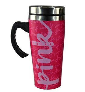 Think Pink Thermal Tumbler Mug