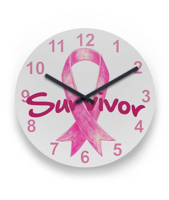 Survivor Pink Ribbon Wall Clock