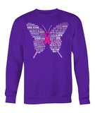 Pink Ribbon Butterfly Hoodies and Sweatshirts