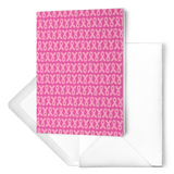 Pink Ribbons Folded Set of Greeting Cards