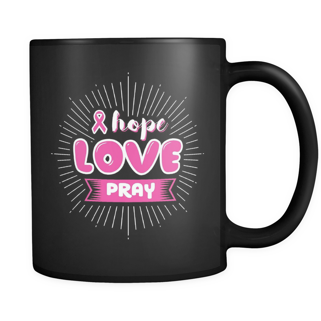 Hope Love Pray Mug – Combat Breast Cancer