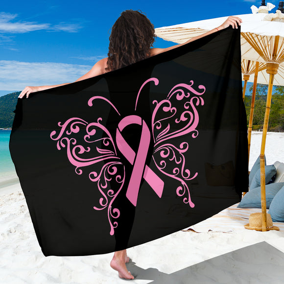 Butterfly Pink Ribbon Sarong