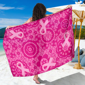 Breast Cancer Flowers Sarong