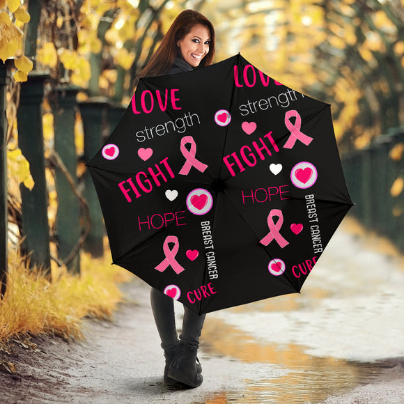 Love Strength Hope Breast Cancer Awareness Umbrella