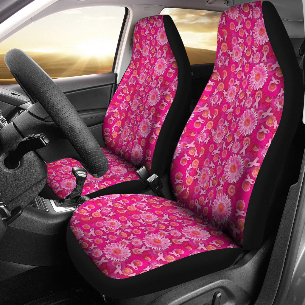 Breast Cancer Awareness, Car Seat Cover, 2 Front Seat Covers, Emo Goth Punk, Car store Accessories, Floral, Car Covers, Gift For Her, Seat Covers