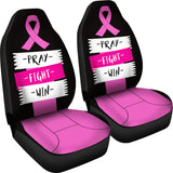 Pray Fight Win Pink Ribbon Car Seat Covers
