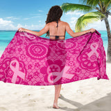 Breast Cancer Flowers Sarong
