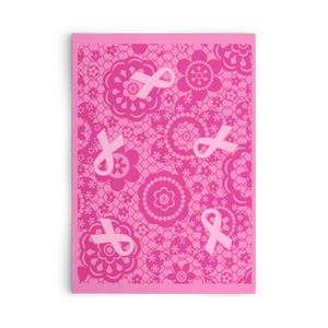 Pink Ribbon Pattern Set of Flat Greeting Cards