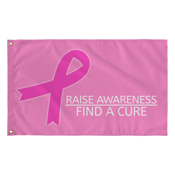 Raise Awareness, Fine A Cure Pink Ribbon Flag