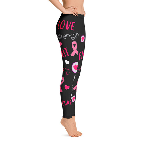 Words of Courage Breast Cancer Awareness Leggings