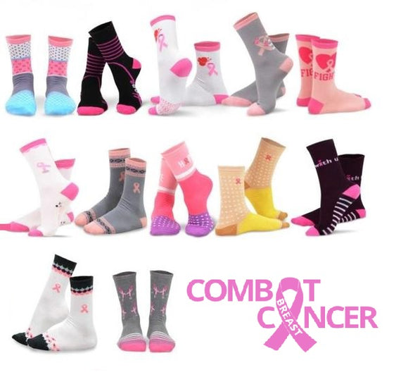 Special Holiday Gift Box : Assorted Breast Cancer Awareness Socks (12-pack)