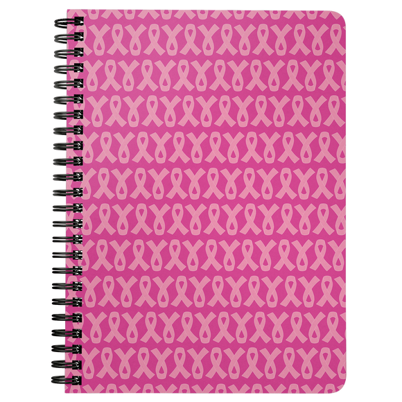 Pink Ribbons Spiralbound Notebook Journal – Combat Breast Cancer