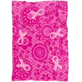 Breast Cancer Flowers Blanket