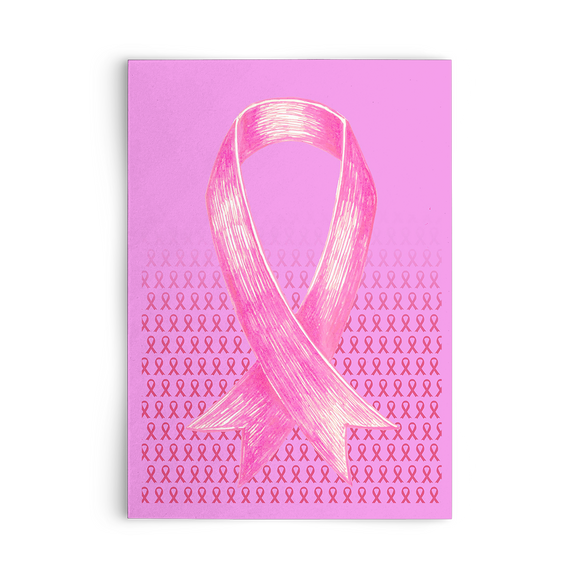 Breast Cancer Awareness Pink Ribbon Set of Flat Greeting Cards