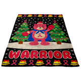 Christmas Bear Pink Ribbon Warrior Blanket