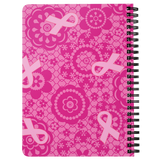 Pink Ribbon Pattern Spiralbound Notebook Journal